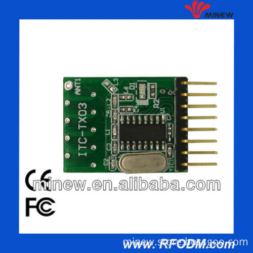 unique learning code ask transmitter module with PCB antenna